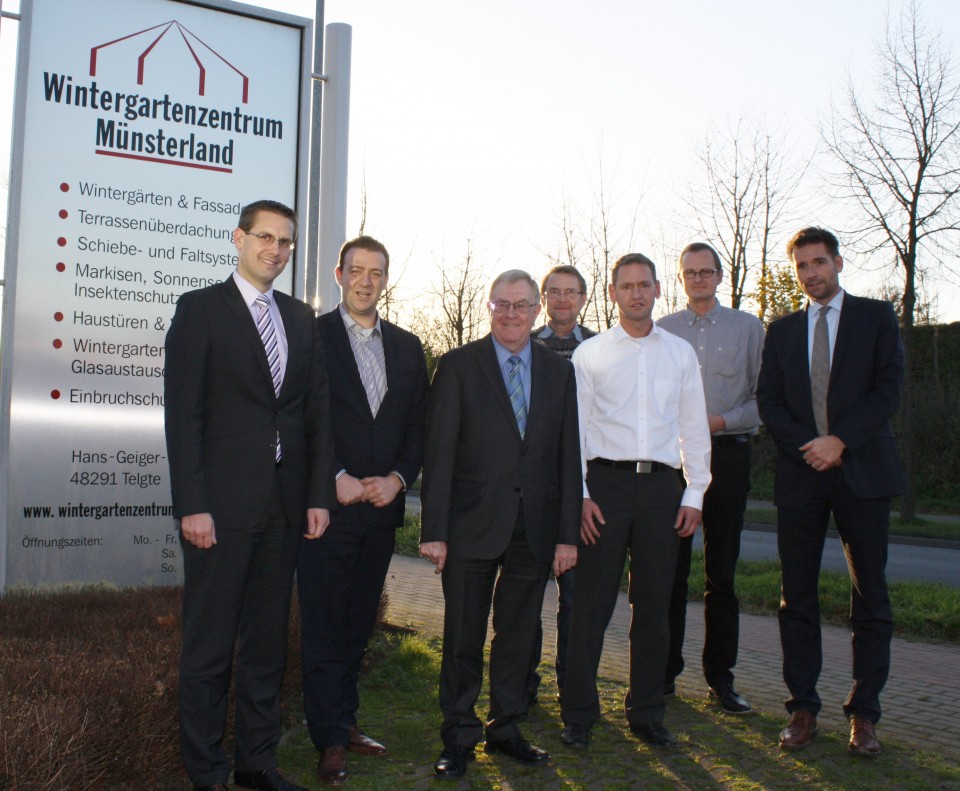 Reinhold Sendker besuchte mit Vertretern des Breitbandbros des Bundes das Wintergartenzentrum Mnsterland.
