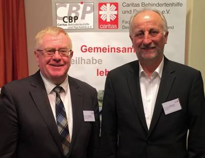 Reinhold Sendker und Antonius Wolters (Freckenhorster Werksttten) bei der Fachtagung der Caritas in Berlin. - Reinhold Sendker und Antonius Wolters (Freckenhorster Werkstätten) bei der Fachtagung der Caritas in Berlin.