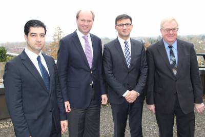 Nach dem Gesprch im Warendorfer Kreishaus: (v.l.) Daniyel Demir, Landrat Dr. Gericke, Besim Jakob und Reinhold Sendker MdB. - Nach dem Gespräch im Warendorfer Kreishaus: (v.l.) Daniyel Demir, Landrat Dr. Gericke, Besim Jakob und Reinhold Sendker MdB.