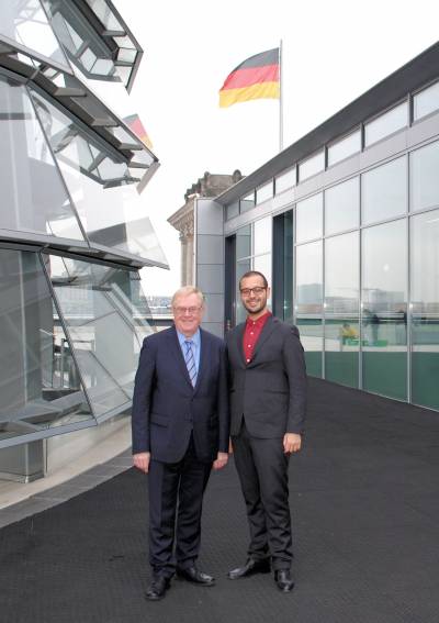 Reinhold Sendker MdB (links) und Gabriele Fornito (rechts) auf der Dachterrasse des Reichstags - Reinhold Sendker MdB (links) und Gabriele Fornito (rechts) auf der Dachterrasse des Reichstags