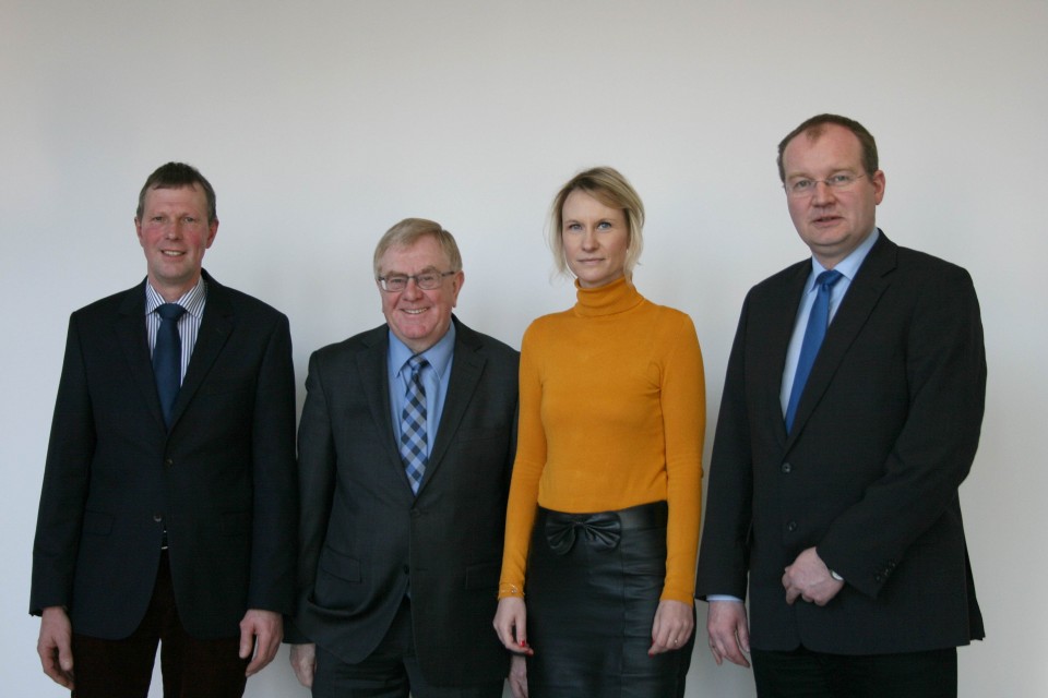 Reinhold Sendker MdB und Stephanie Jahn (Bro Sendker MdB) sprachen in Warendorf mit Hermann-Josef Schulze-Zumloh und Dr. Matthias Quas.