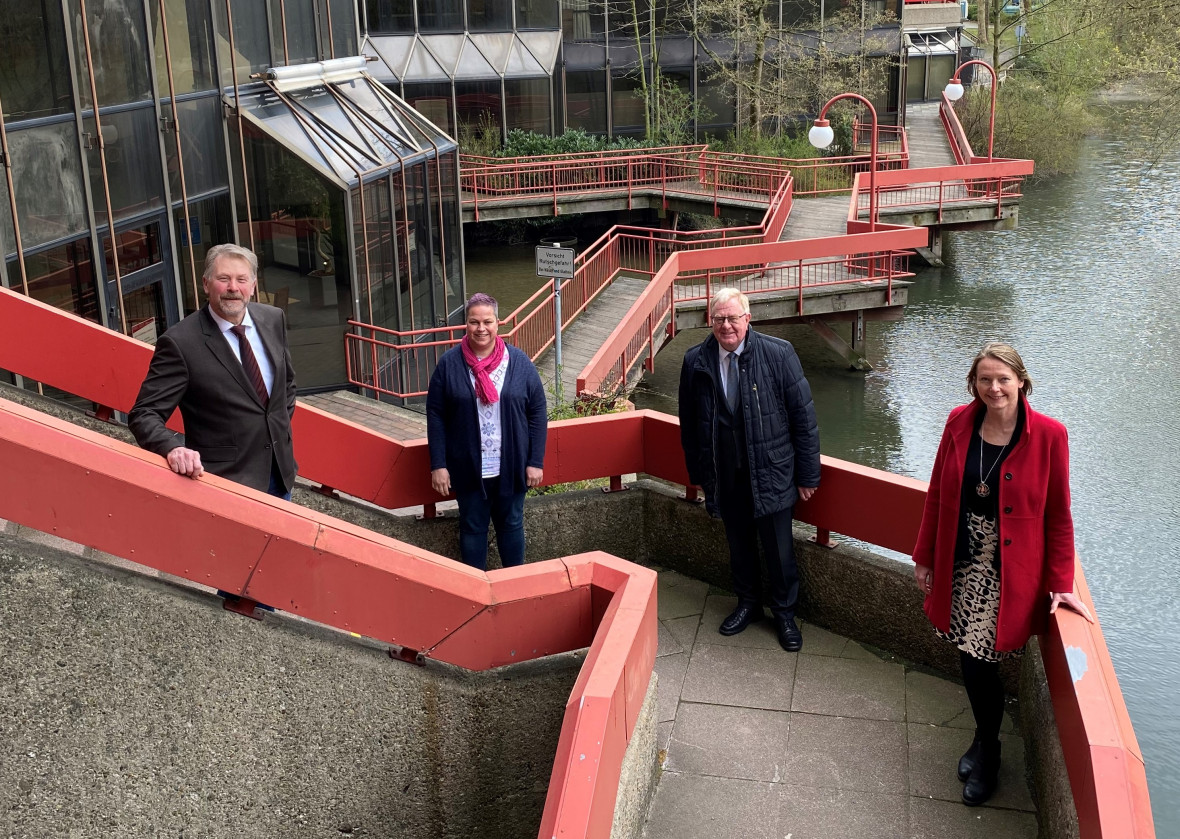 (v.l.n.r.) Joachim Rlfing, Daniela Kreickmann, Reinhold Sendker MdB und Judith Spittler