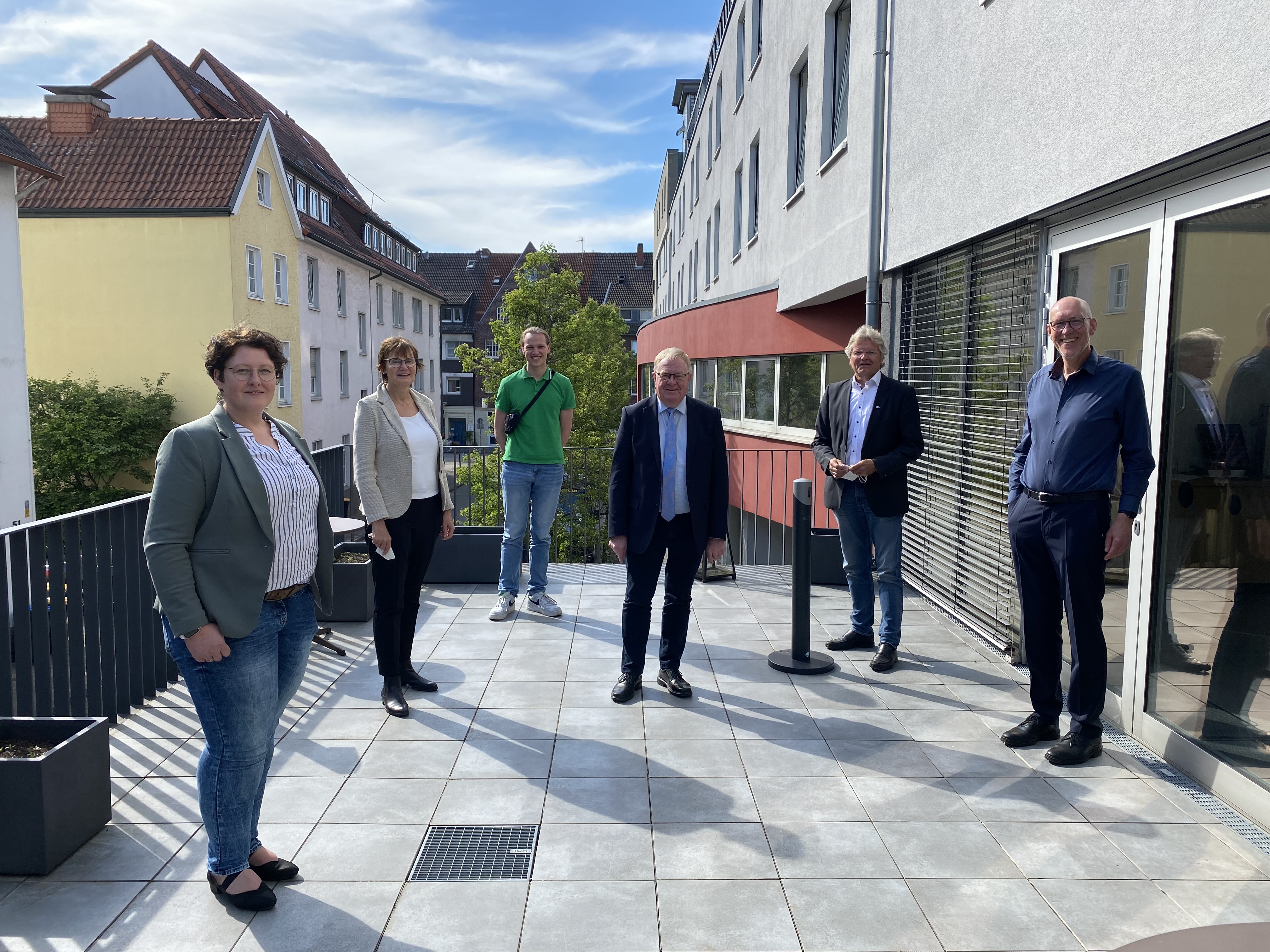 (v.l.n.r.) Sonja Wilmer-Kausch, Leiterin des Kolping-Verbandssekretariats, Sybille Benning MdB, Christopher Eing, Dizesanleiter Kolpingjugend, Reinhold Sendker MdB, Heribert Knollmann, stellv. Dizesanvorsitzender und Uwe Slter, Dizesangeschftsfhrer