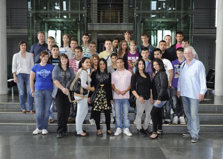 Die Schler der Geschwister-Scholl-Schule im Deutschen Bundestag.