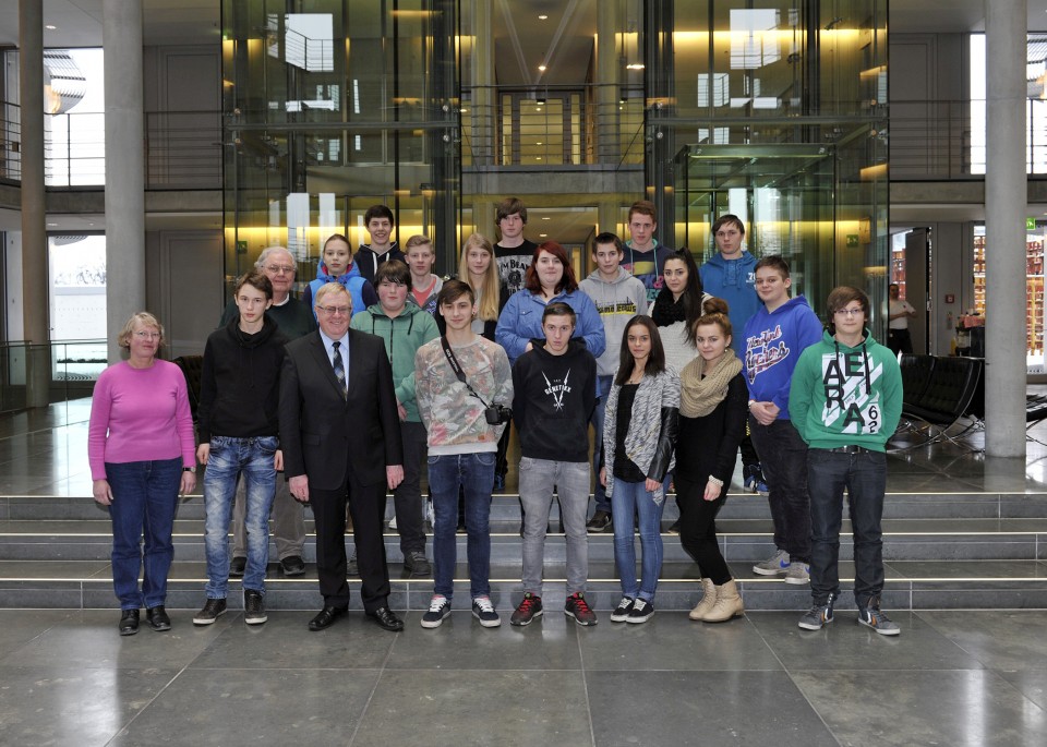 Die zehnte Klasse der Anne-Frank-Schule Ennigerloh im Paul-Lbe-Haus 