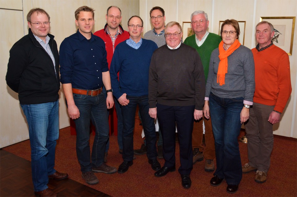 von links: Stephan Schulze-Westhoff, André Bruns, Norbert Austrup, Hans Josef Huck, Markus Höner, Reinhold Sendker, Karl Große Erdmann, Elisabeth Lesting, Hubert Mestrup