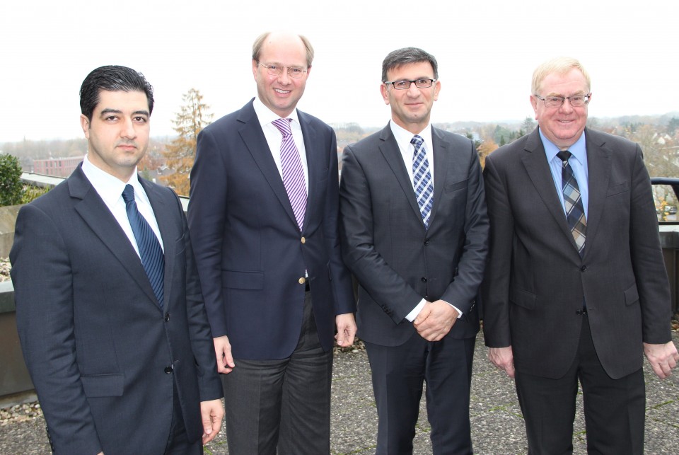 Nach dem Gesprch im Warendorfer Kreishaus: (v.l.) Daniyel Demir, Landrat Dr. Gericke, Besim Jakob und Reinhold Sendker MdB.